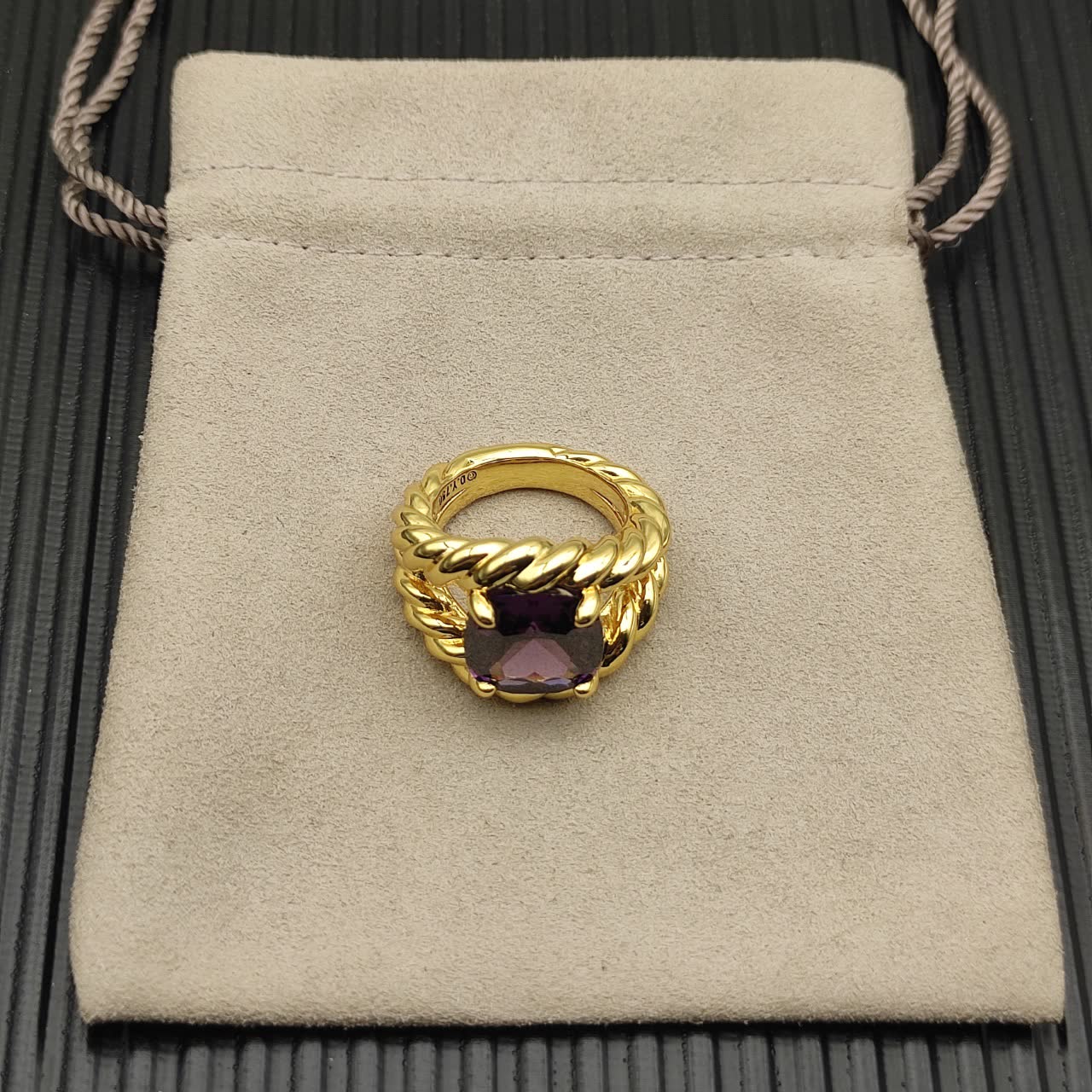 David Yurman Gold Amethyst Ring